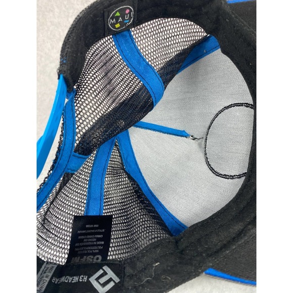 Vintage nylon hat cap Maui and Sons patch black with shark snapback 90's - Picture 3 of 4